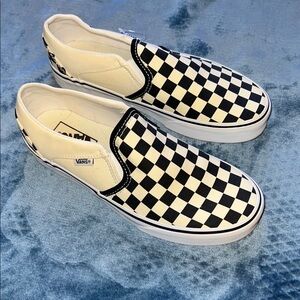 Vans Black and White Checkerboard Slip-Ons